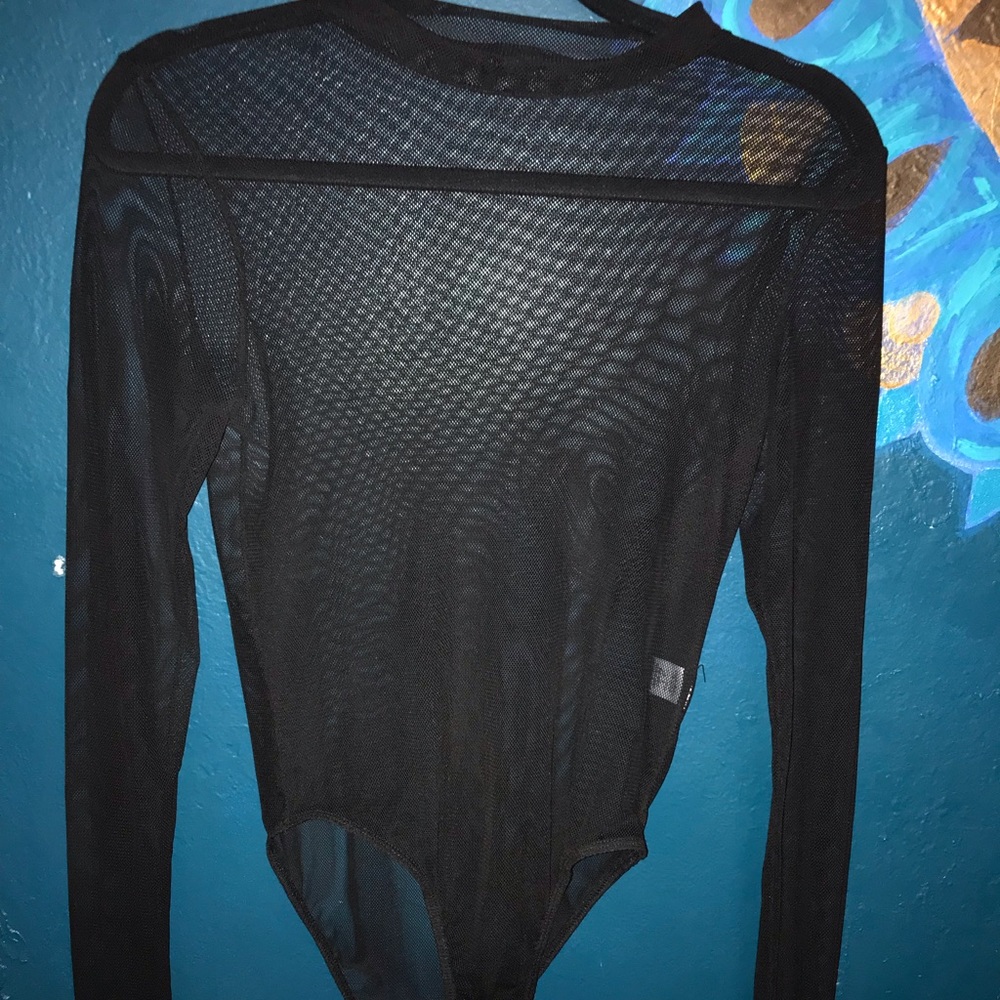 Mesh long sleeve body suit